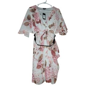 City Chic Claire Floral Wrap Dress